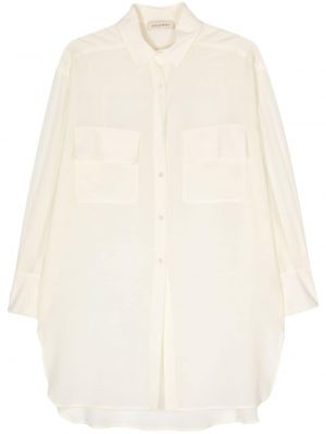 Μεταξωτό πουκάμισο με διαφανεια Gentry Portofino λευκό