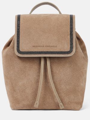Замшевый рюкзак Brunello Cucinelli коричневый