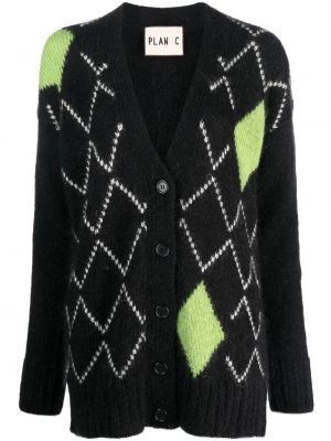 Cardigan en tricot à imprimé à motif géométrique Plan C