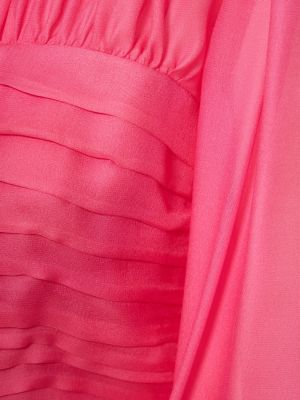 Jedwabna sukienka mini w kwiatki Magda Butrym różowa