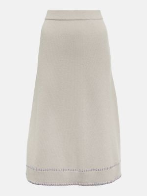 Midi suknja od kašmira Lisa Yang siva