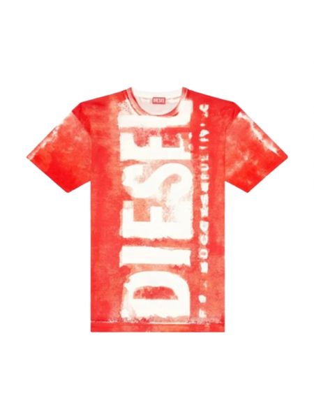Koszulka z nadrukiem Diesel czerwona