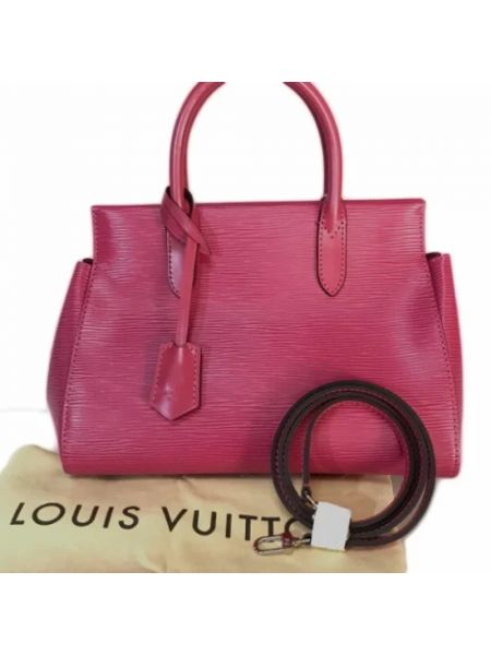 Shopperka skórzana Louis Vuitton Vintage różowa