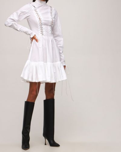 Sukienka mini bawełniana Rochas biała