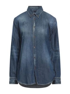 Camicia jeans di cotone Dsquared2 blu