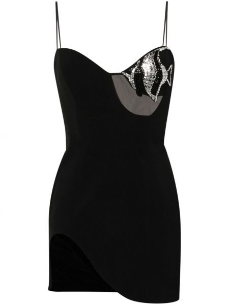 Κοκτέιλ φόρεμα με πετραδάκια David Koma μαύρο