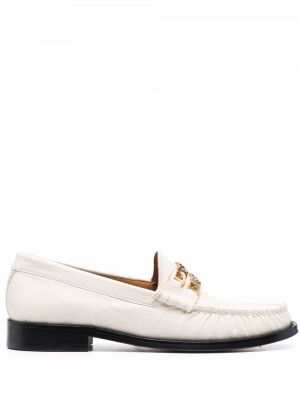 Skinn loafers Sandro hvit