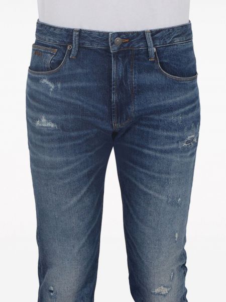 Slim fit kitsa lõikega teksapüksid distressed Emporio Armani sinine