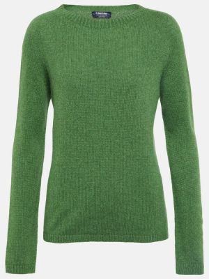 Sweter wełniany z kaszmiru S Max Mara zielony