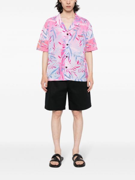 Hemd mit print mit tropischem muster Hugo pink