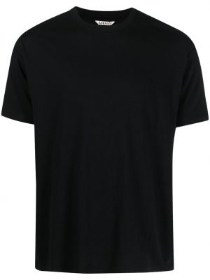 Bavlnené tričko s okrúhlym výstrihom Auralee čierna