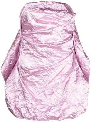 Коктейлна рокля с волани The Attico розово