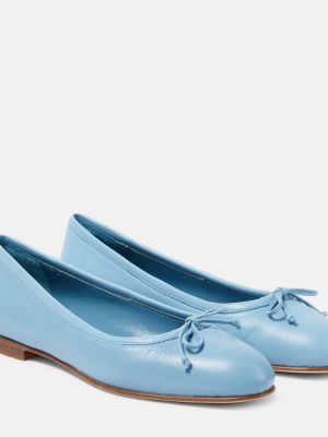 Bőr balerina cipők Manolo Blahnik kék