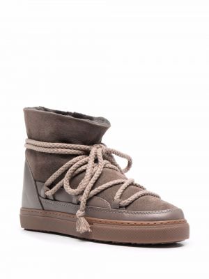 Krajkové šněrovací kotníkové boty Inuikii hnědé