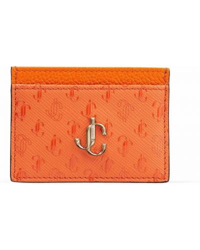 Portefeuille en cuir Jimmy Choo orange