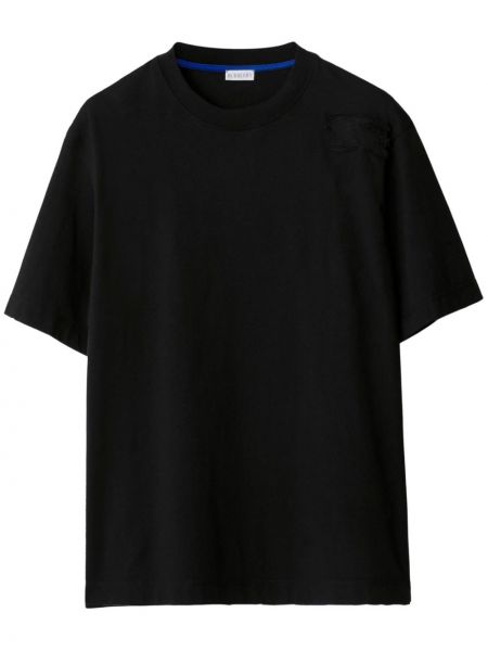 Памучна тениска Burberry черно