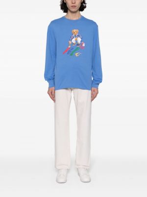 Raštuotas medvilninis medvilninis polo marškinėliai Polo Ralph Lauren
