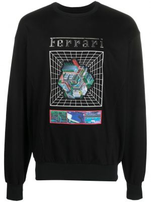 Sweatshirt aus baumwoll mit print Ferrari schwarz