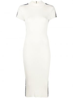 Вълнена миди рокля Philipp Plein бяло