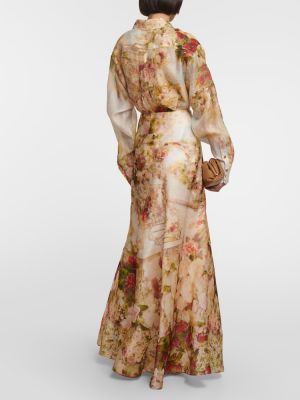 Hodvábna dlhá sukňa Zimmermann ružová