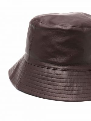 Sombrero de cuero Yves Salomon marrón
