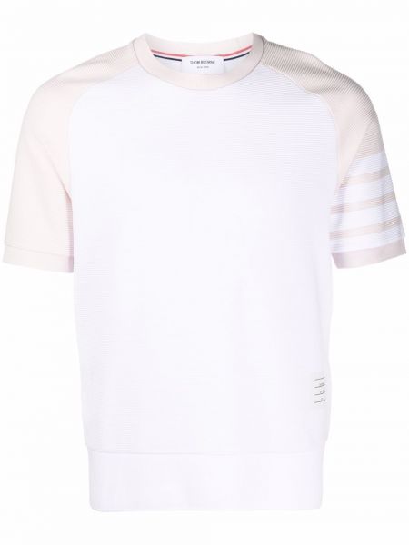 Randig t-shirt Thom Browne vit