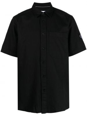 Bavlnená rifľová košeľa Calvin Klein Jeans čierna