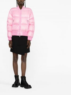 Pikowana kurtka bomber Moncler różowa