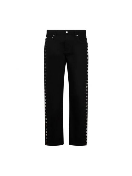 Czarne proste jeansy bawełniane Alexander Mcqueen