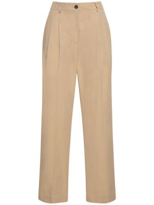 Pantalon chino en nylon en coton plissé Dunst beige