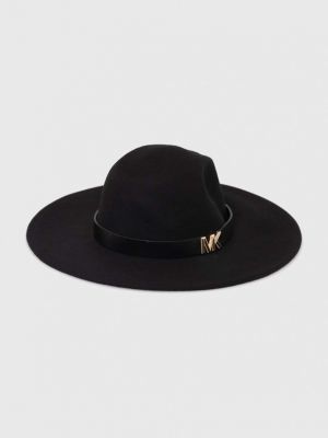 Vlněný klobouk Michael Kors Karli černá barva, vlněný