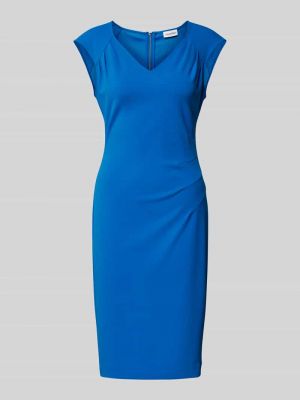 Sukienka midi z dekoltem w serek Calvin Klein Womenswear niebieska