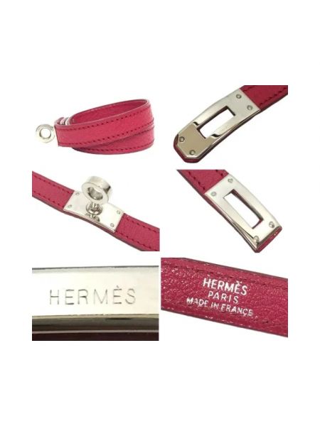 Pulsera de cuero Hermès Vintage rosa