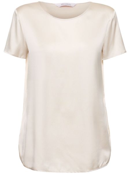 T-shirt i satin i siden Max Mara beige