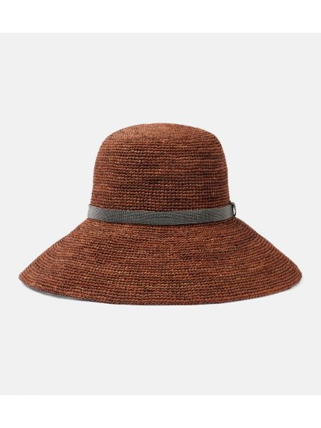 Sombrero con cuentas Brunello Cucinelli marrón