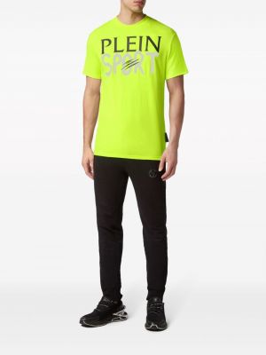 T-shirt en coton à imprimé Plein Sport jaune