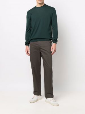 Vilnas džemperis ar apaļu kakla izgriezumu Malo zaļš