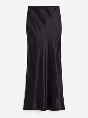 Атласная длинная юбка H&m черная
