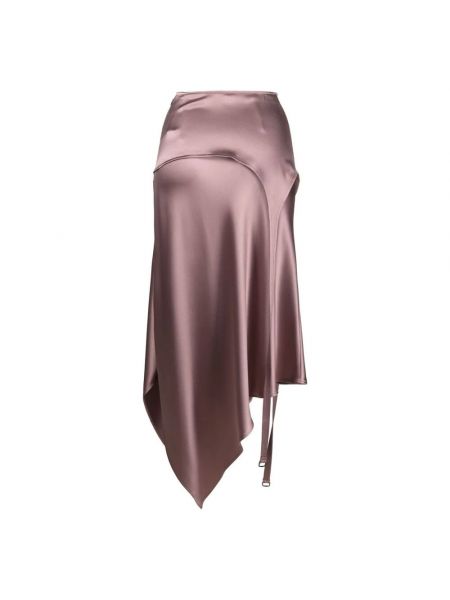 Falda midi de raso asimétrica Ssheena violeta
