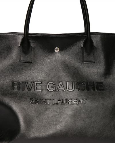 Кожени шопинг чанта Saint Laurent черно
