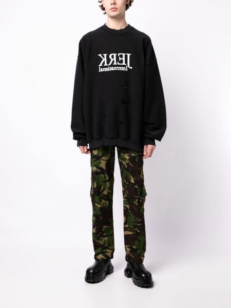 Distressed sweatshirt mit print Vetements schwarz