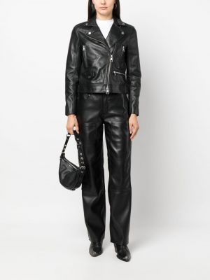Kožená bunda Karl Lagerfeld černá