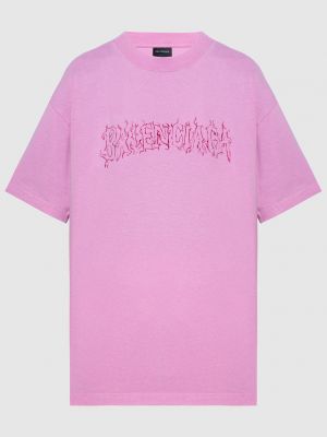Рожева футболка з принтом Balenciaga