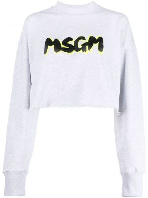 Пуловер с принт Msgm сиво