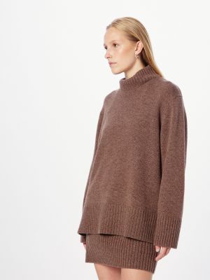 Меланжов пуловер Minimum кафяво