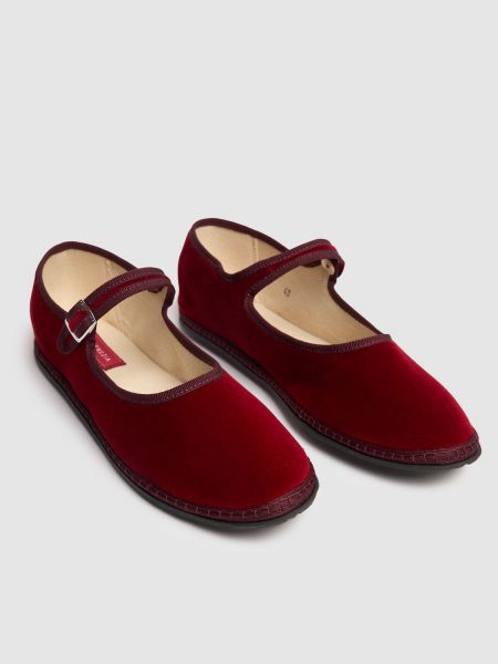 Pantofi cu toc de catifea Vibi Venezia roșu