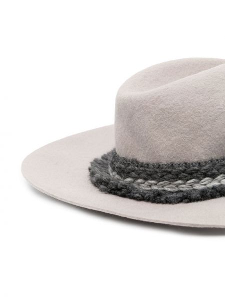 Plstěný pletený klobouk Emporio Armani šedý