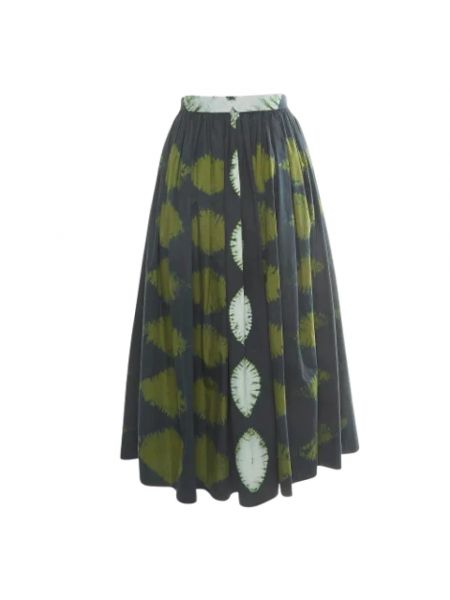 Spódnica bawełniana Dior Vintage zielona