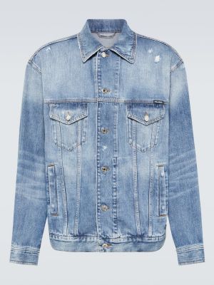 Obnosená džínsová bunda Dolce&gabbana modrá