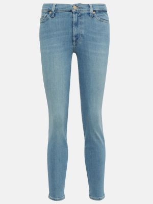 Skinny džíny s vysokým pasem 7 For All Mankind modré